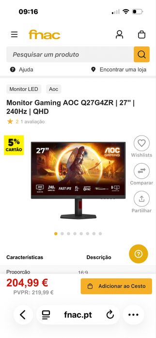 monitor AOC Q27G4ZR