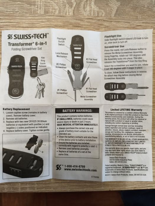 Multitool Swiss+Tech Transformer 6-in-1 multinarzędzie NOWE!