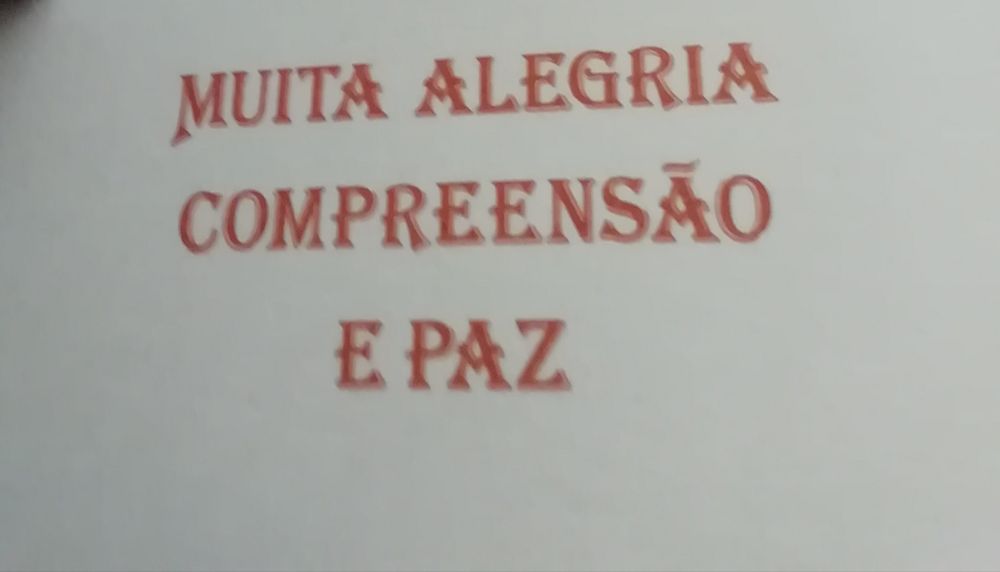 Postal de natal pintado com o pé
