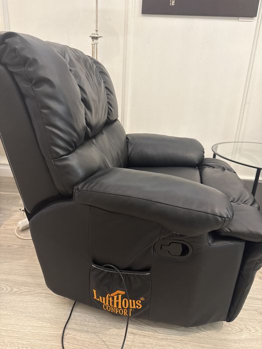 LUFTHOUSE Poltrona pele preta massagens