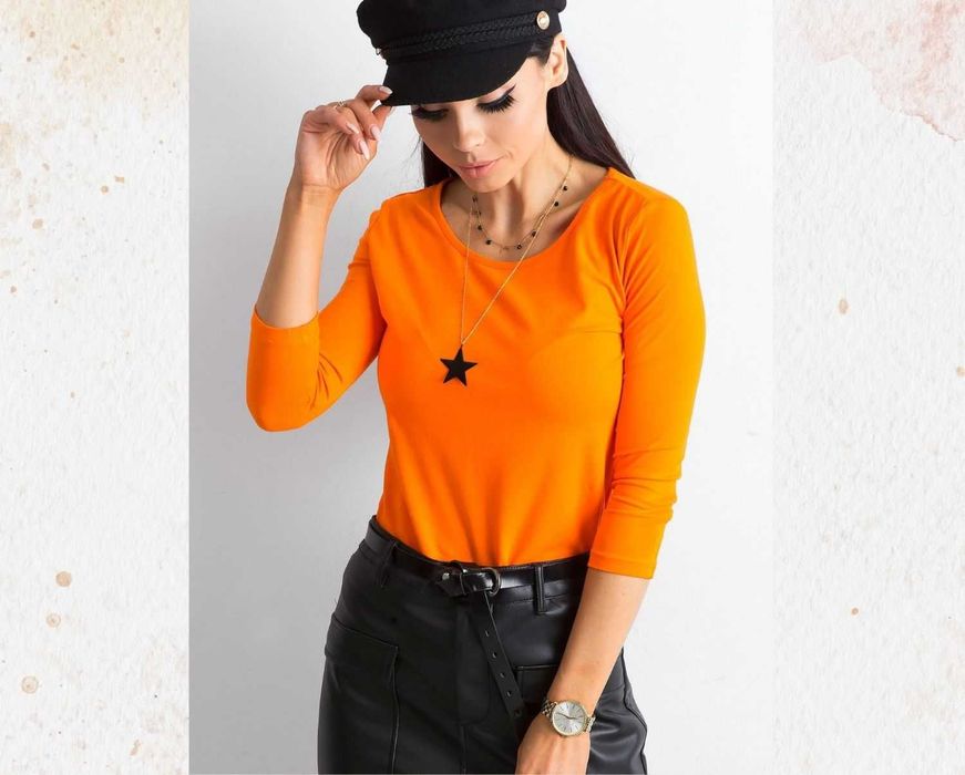 -> Pomarańczowa bluzka damska Mona - Rozmiar “M” - marka: BASIC FEEL GOOD