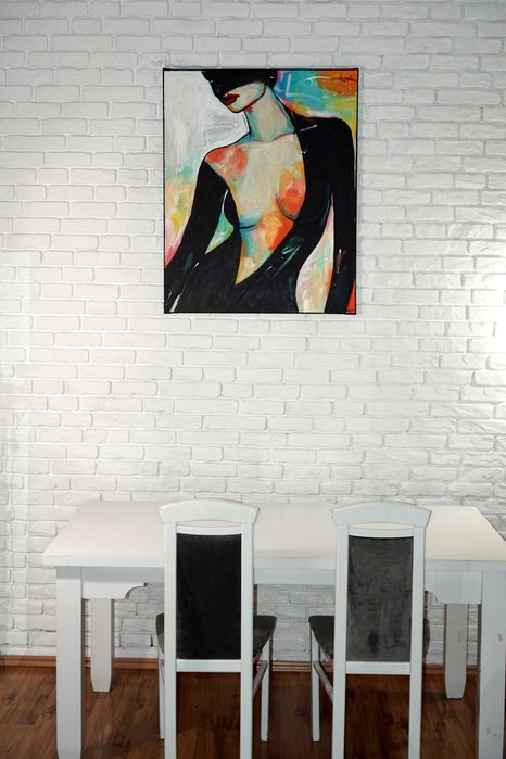 Duży obraz olejny 80x100 Akt oryginalny pojedynczy z certyfikatem