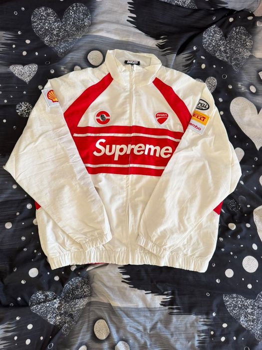 Supreme Ducati casaco branco e vermelho