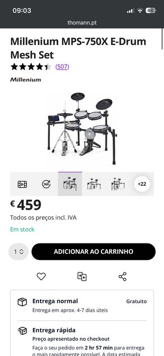 Bateria Eletrónica Millenium MPS-750X + Expansion Pack