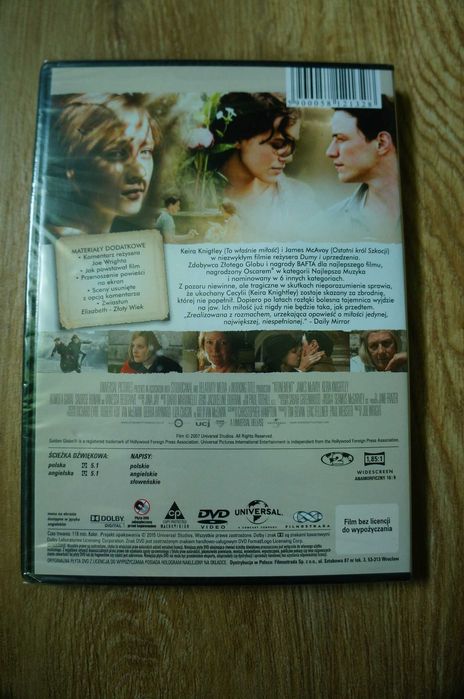 Film DVD Pokuta Wright Knightley McAvoy Garai Ronan NOWY