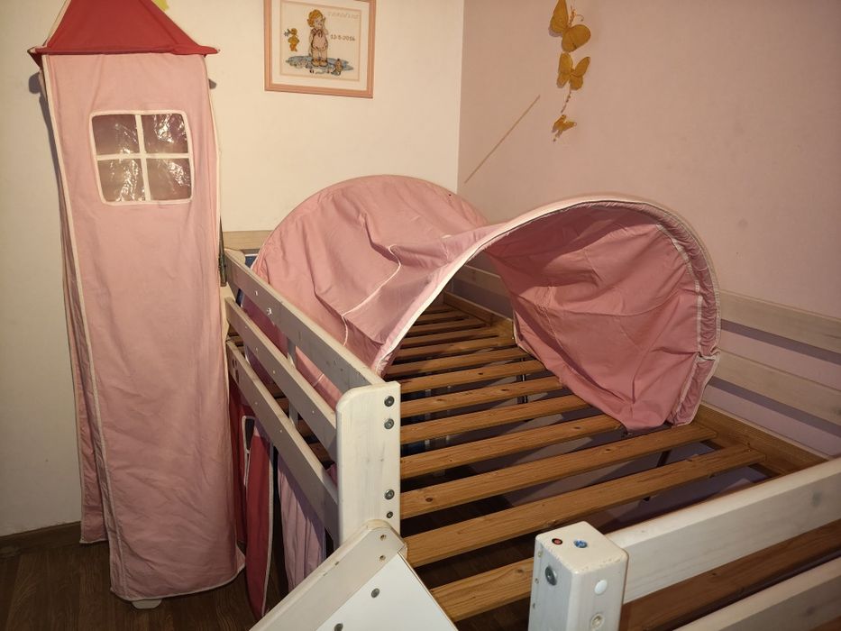 Cama Beliche Princesa com Escorrega de Criança