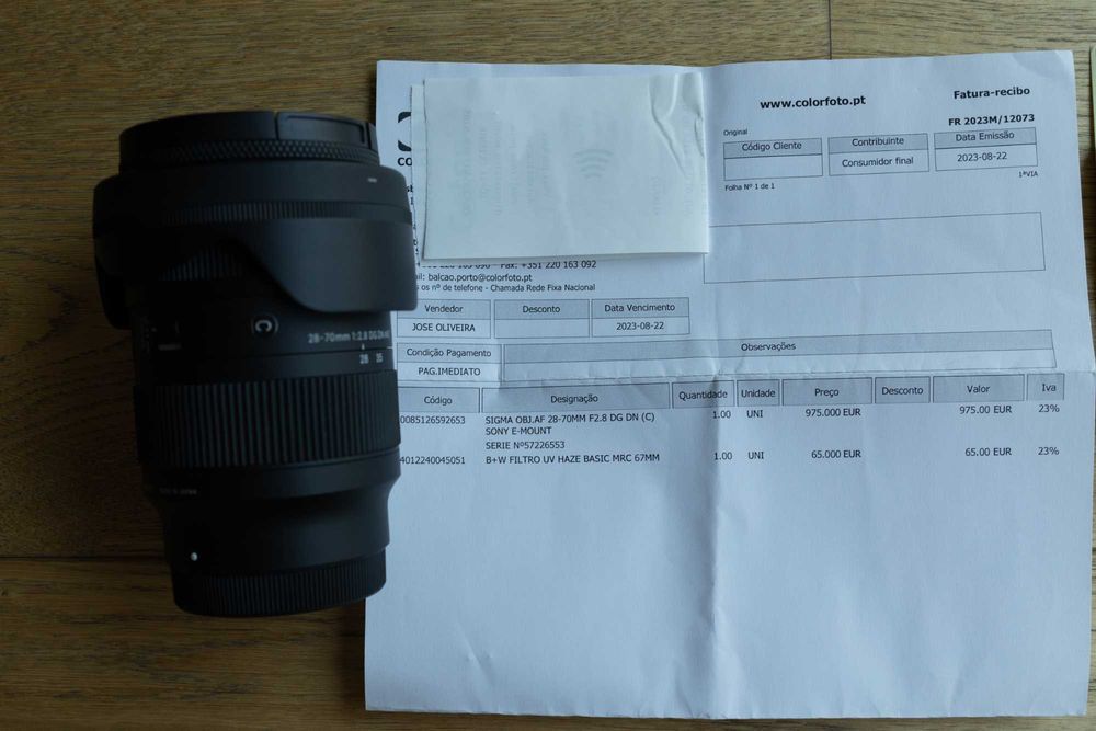 Objetiva SIGMA 28-70mm F2.8 DG DN | C (E-mount) – Excelente estado