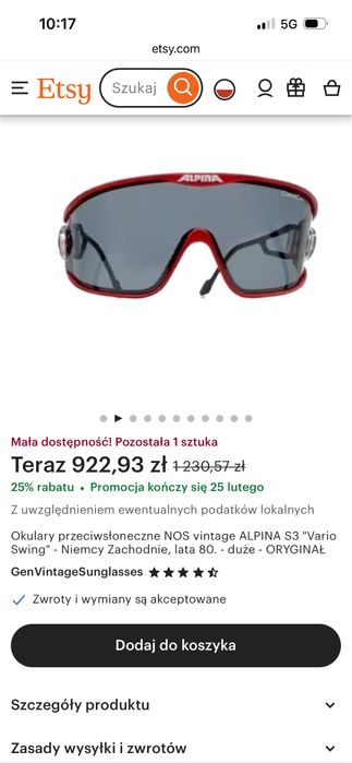 Okulary przeciwsloneczne NOS vintage ALPINA S3 . ORGINAŁ !!!