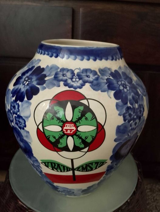 Fajans Włocławek wazon relikt PRL V Rajd ZMS 1972 rok