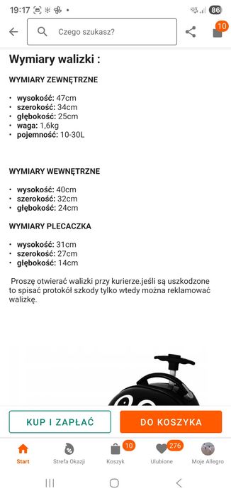 Walizka kabinowa pingwin + gratis plecaczek
