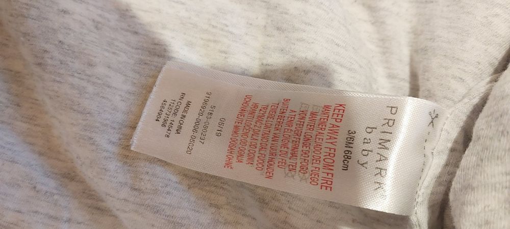 Pajacyk biała niemowlęcy 62 68 kombinezon misiek baranek primark baby