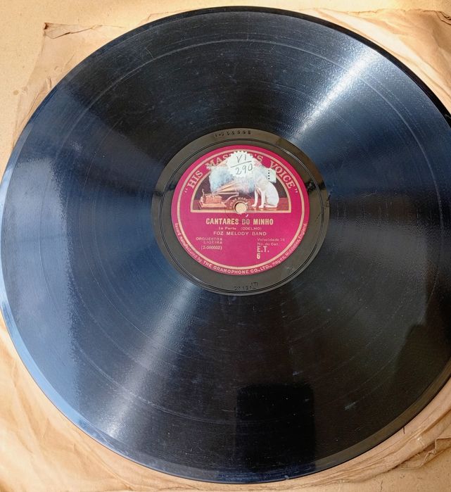1€ cada / 48 Discos de Vinil de GRAMOFONE / GRAFONOLA 78rpm