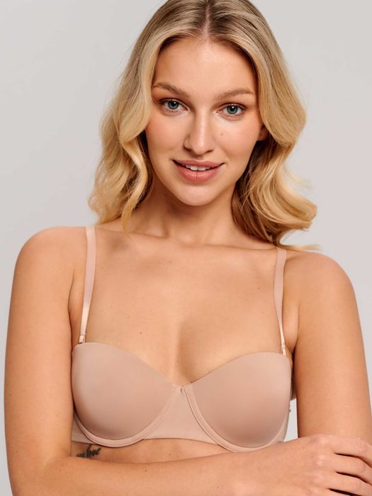 Бюстгалтер балконет, бежевий