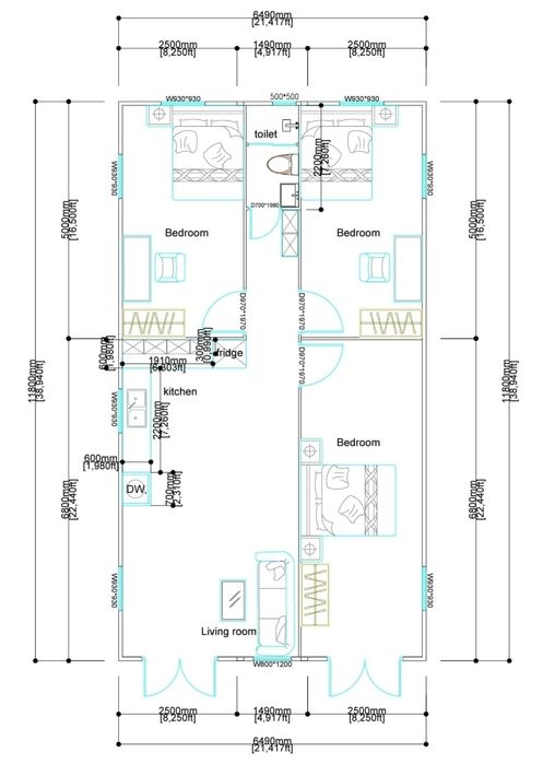 Casa modular T3, 72 mt2