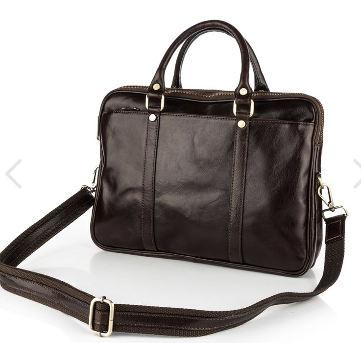 Кожаная сумка Сумка под ноутбук Портфель из натуральной кожи Италия