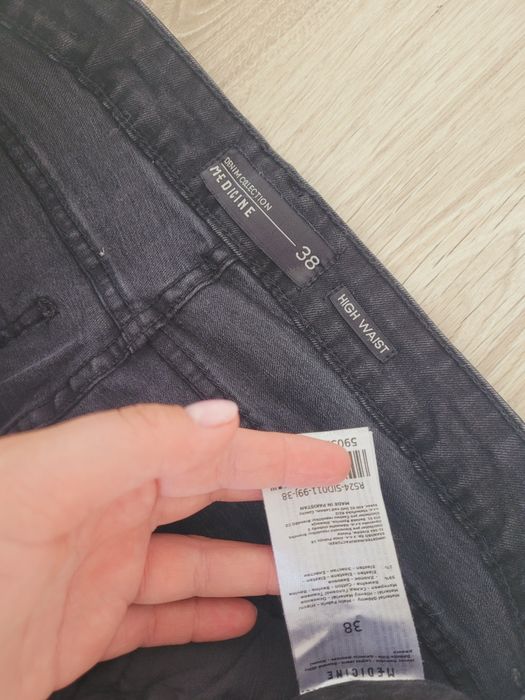 Wysoki stan stanem spodnie jeansowe wysokim M 38 długie Medicine rock