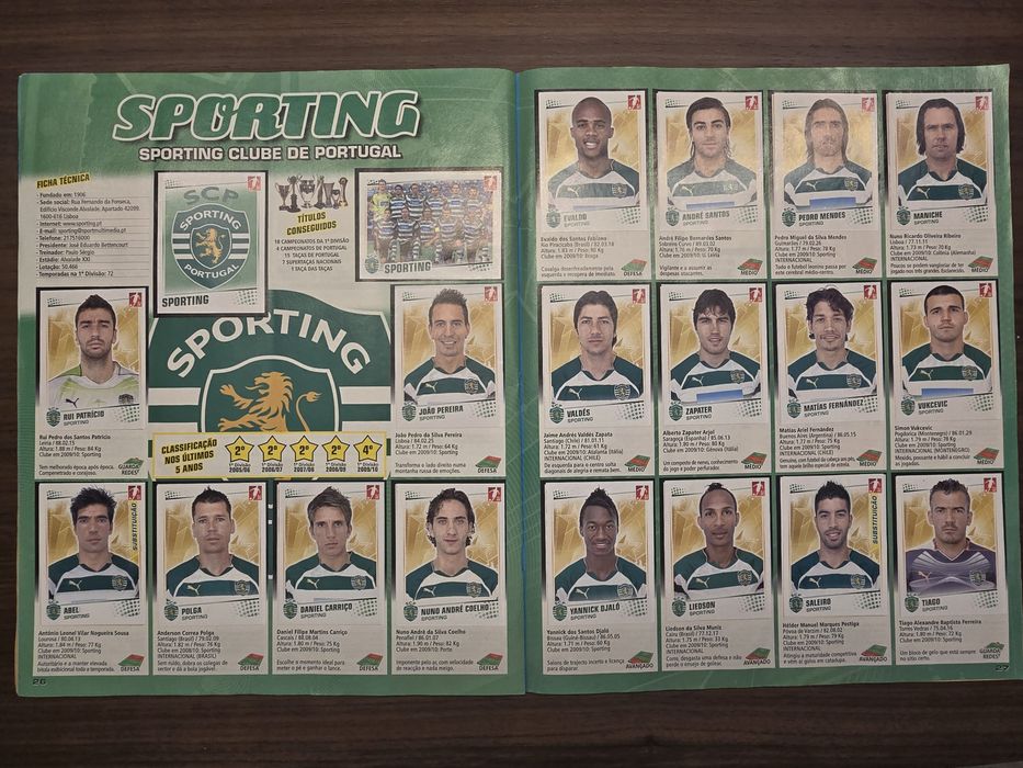 Caderneta Completa Liga Portuguesa  Panini  2010/11