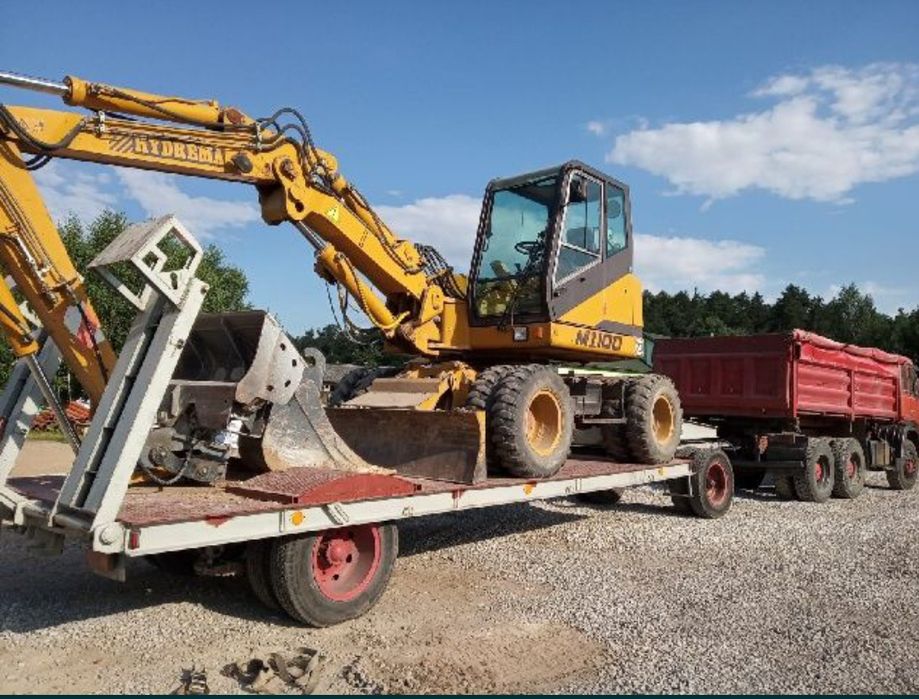 Usługi koparko-ladowarką, koparką transport wywrotka piachu, kruszywa