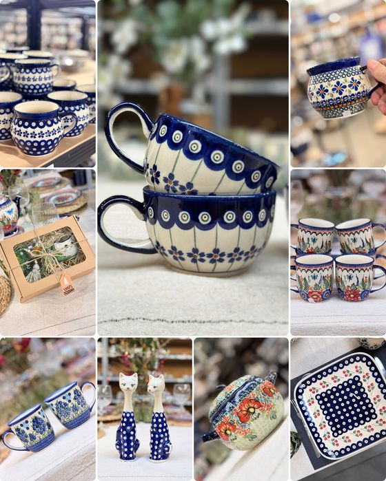 Kubek ceramiczny HM BOLESŁAWIEC Kalich 600 ml - wzór D - Jagódka