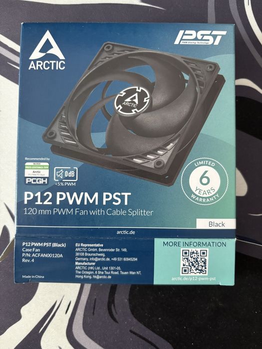 ( Вентилятор ) Кулер для корпуса Arctic P12 PWM PST Black