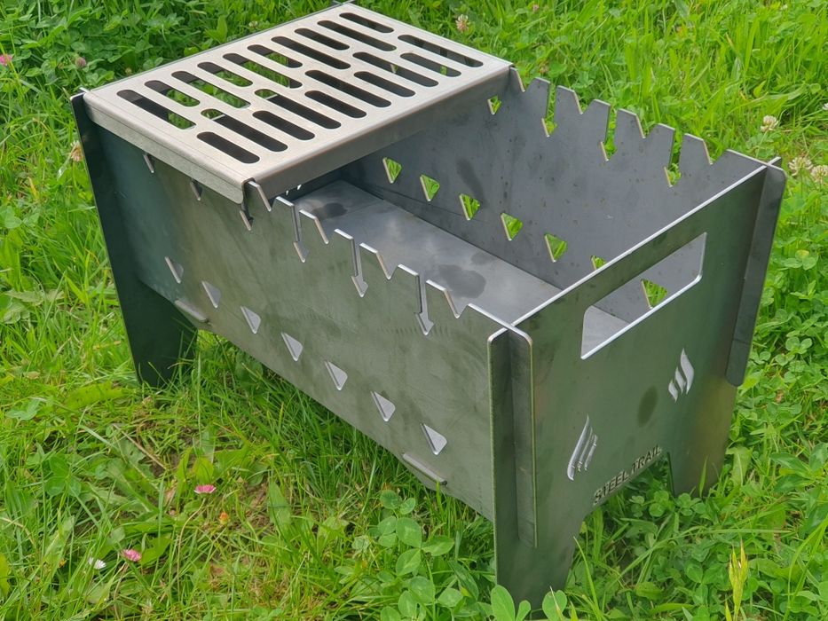 Grill mangal składany stal 3mm na 7 lub 9 szpikulców - Palenisko