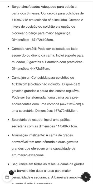 Berco trocador com colchão tudo novo