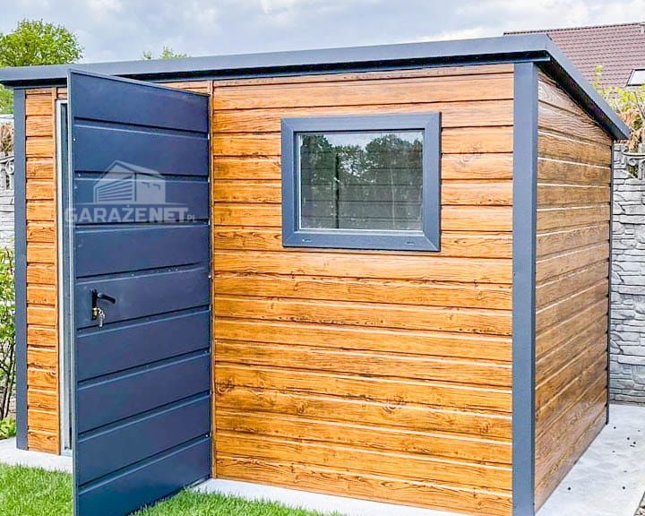 SCHOWEK DOMEK OGRODOWY 3X2M - Drzwi - Okno - Drewnopodobny TS744