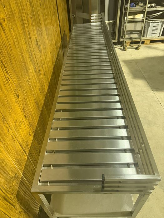Bancada Industrial Em Aço Inox Grande (3m X 60cm) Com Gaveteiro