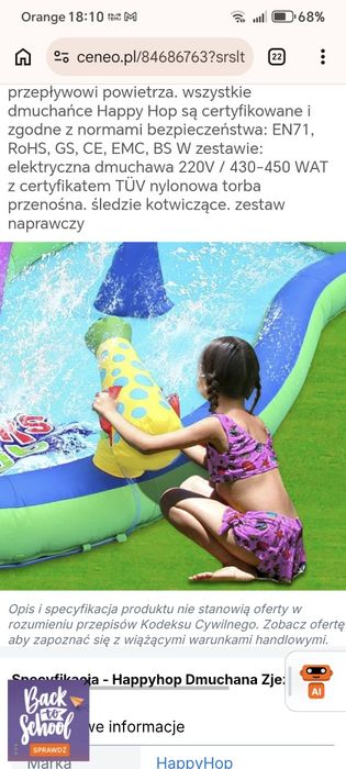 Zjeżdżalnia wodna shark dla dzieci