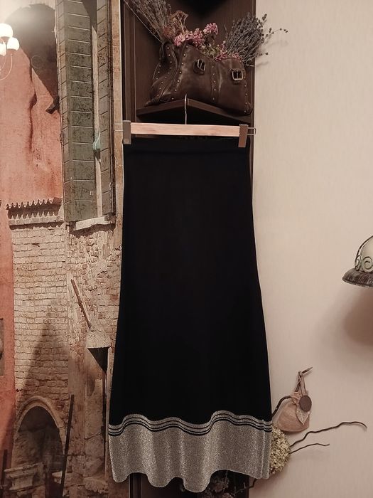 Спідниця максі в'язана довга трикотаж з люрексом