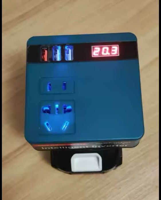 przetwornica napięcia z baterii makita 18v do 220v na budowe kemping