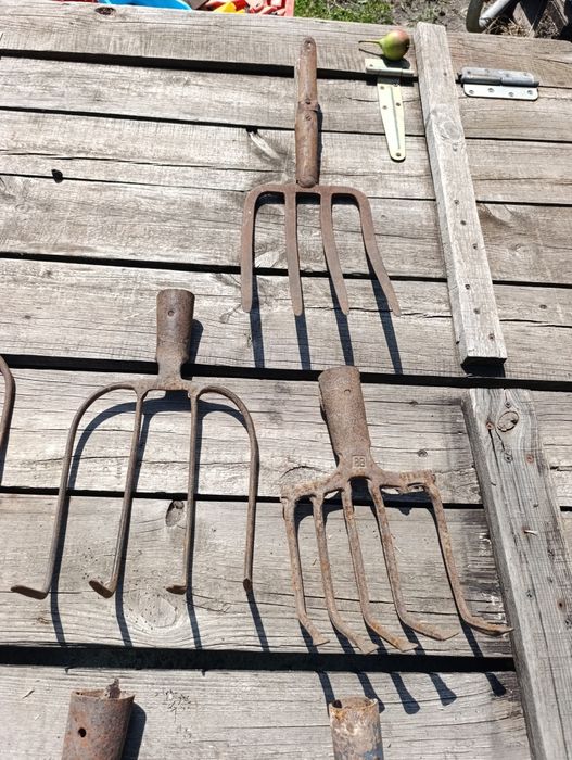 Вила радянські металеві для сіна кнопки городу саду ссср зігнуті