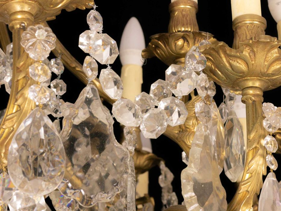 Lustre Cristal Bronze 26 Luzes, Luís XV, Século XIX