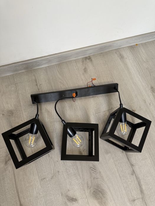 Lampa IKEA soft SWEDEN kwadraty E27 na 3 żarówki