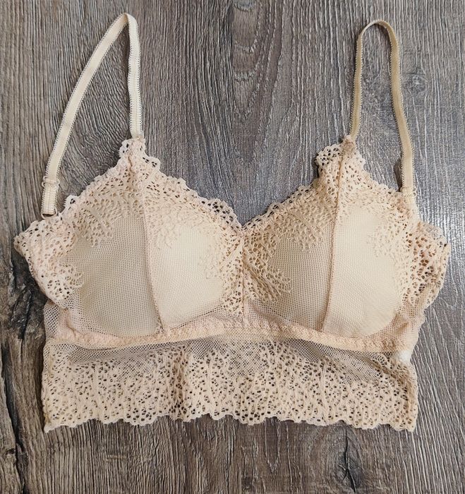 Топ ажурный кружево бюст беж