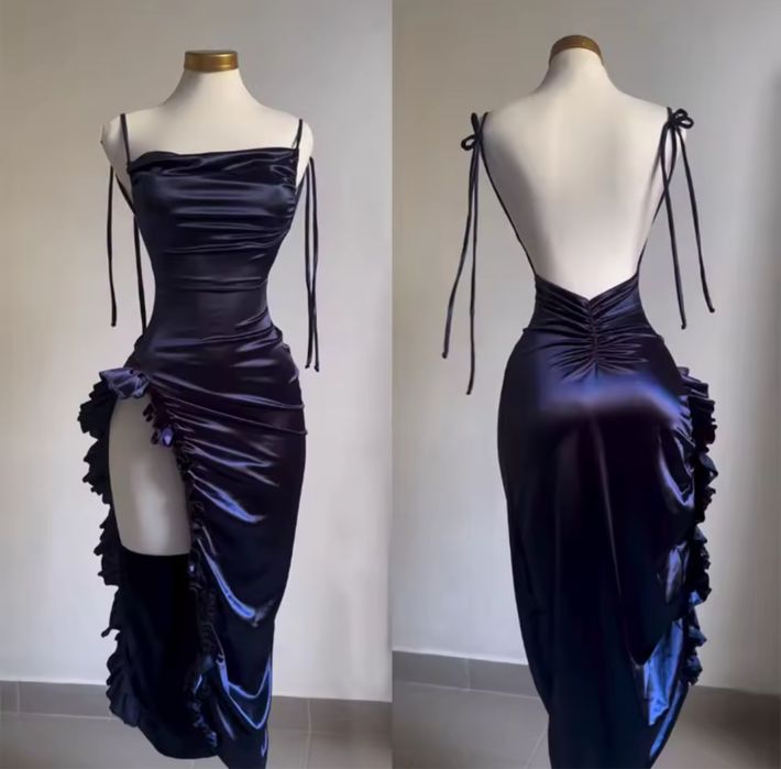 Niebieska sukienka comers studniowka