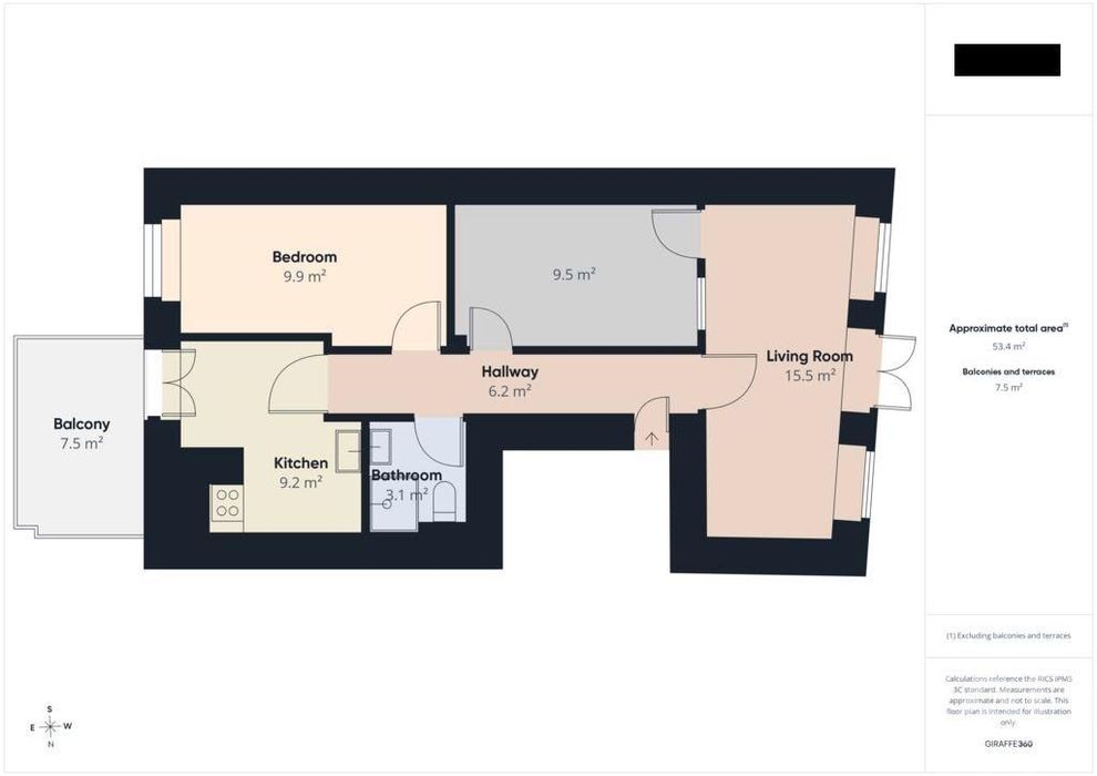 Apartamento T2 em Misericórdia de 51,3 m2