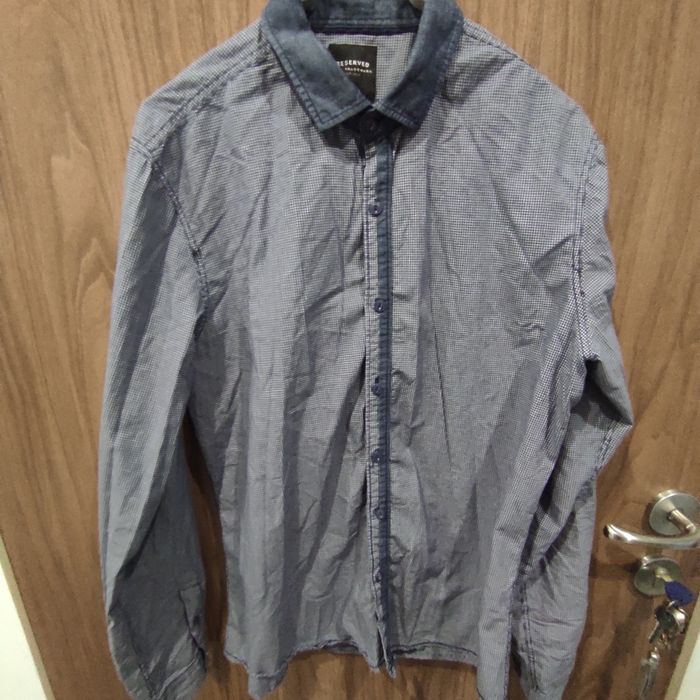 Koszula granatowa w kratę Reserved