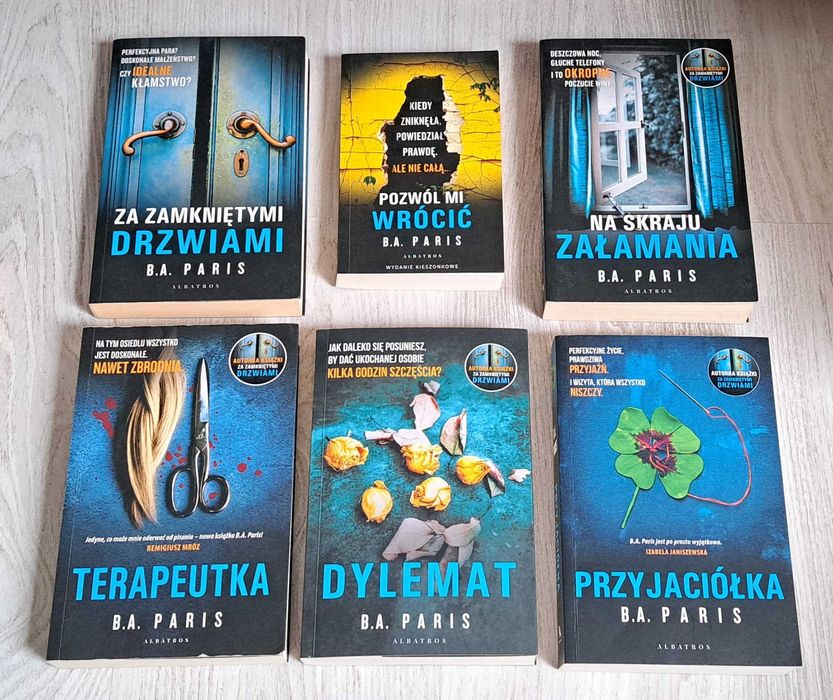 6x B.A. Paris Pozwól mi wrócić + Za zamkniętymi drzwiami + Na skraju załamania + Dylemat + Terapeutka + Przyjaciółka