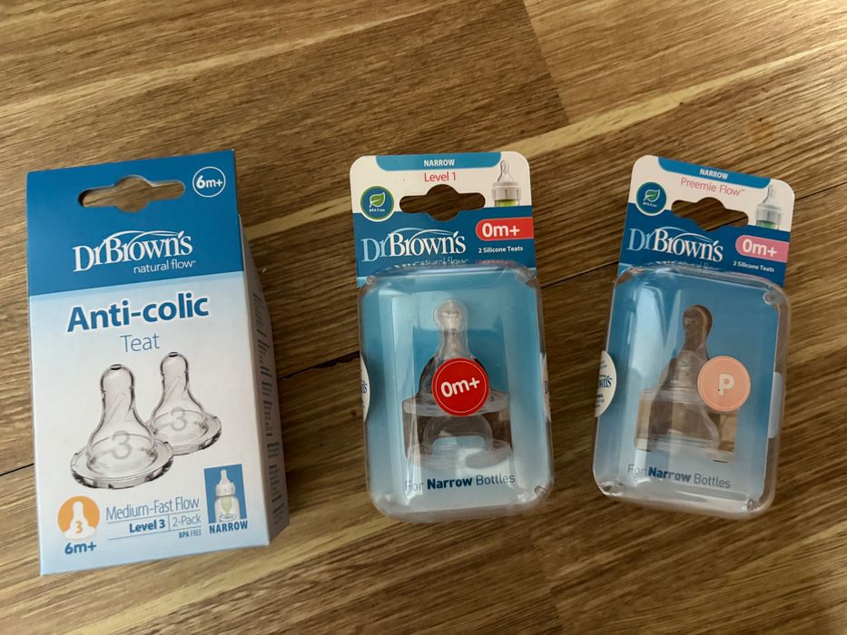Новые сменные соски Dr. Brown 0+ 3+  6+ 9+ месяца недоношенные