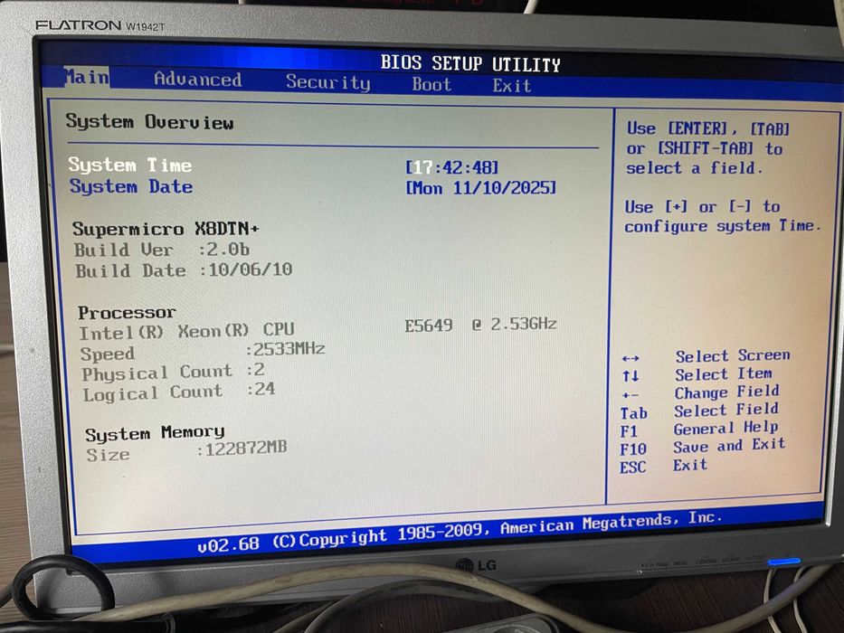 Сервер Supermicro X8DTN+, Intel XEON E5649 (2.53 Ghz), 122Gb DDR3