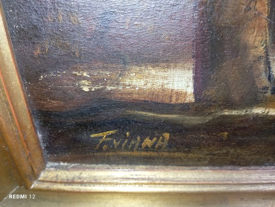 Pintura a óleo de 135x80 em bom estado pintura na tela