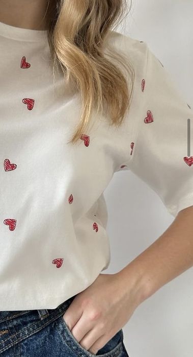 РОЗПРОДАЖ! Футболки в принт сердечка та ведмедики! НОВІ (ТУРЦІЯ)