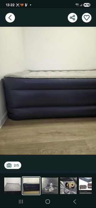 Materac z wbudowaną pompką.