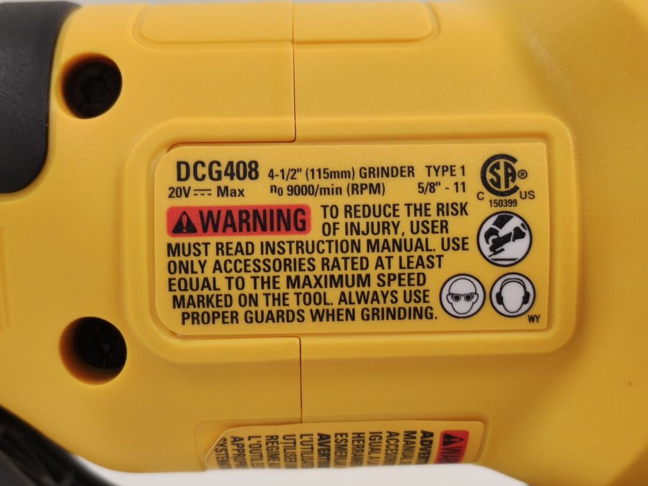 Оригінальна безщіткова кутова шліфмашина болгарка DeWALT DCG408 XR 20V
