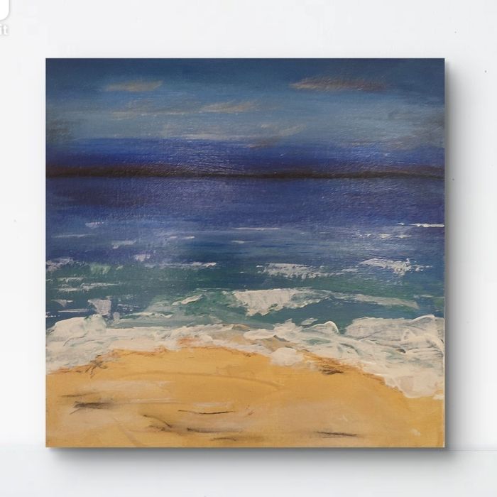 Obraz akrylowy morski pejzaż ręcznie malowany 29x 29cm