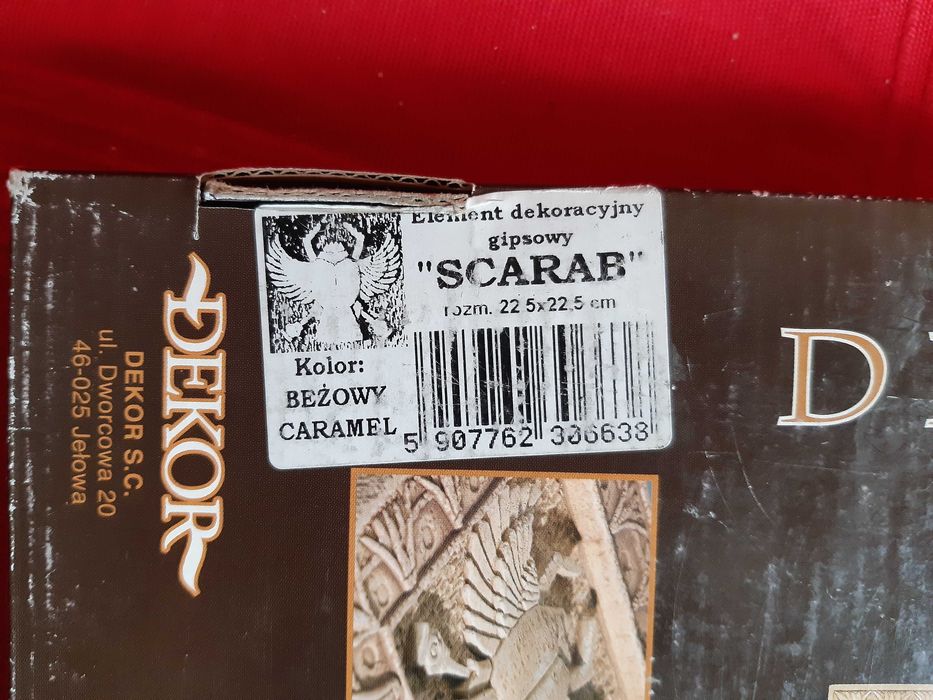 Dekor Gipsowy skarabeusz element dekoracyjny 3 szt plus gratis