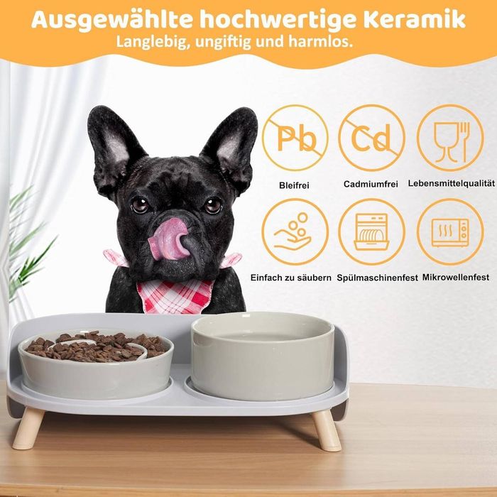 2 шт. Набір керамічних мисок для собак 37х11 см PTOBER