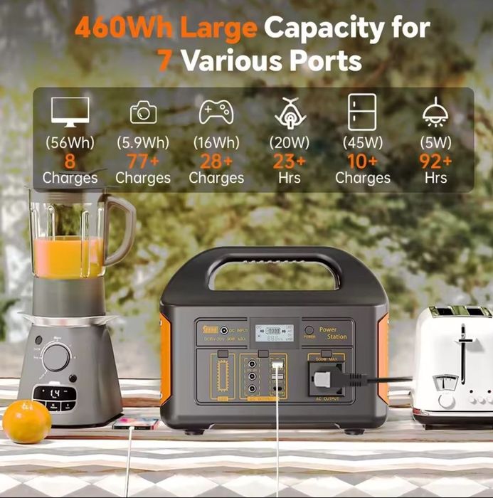 Нова електростанція 500W, велика ємність 461Wh / з ДБЖ(UPS)/ LiFePO4