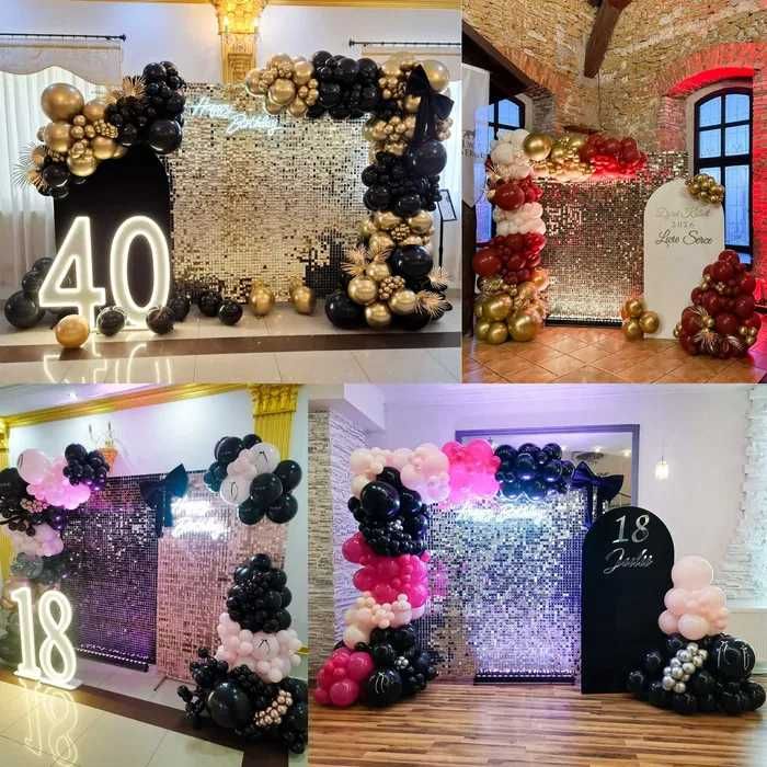 Ścianki balonowe, dekoracje balonowe, girlandy, cyfry LED